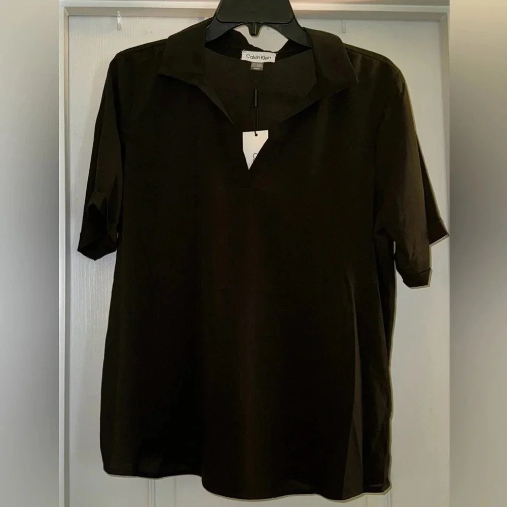 Calvin Klein Black Short Sleeve Blouse